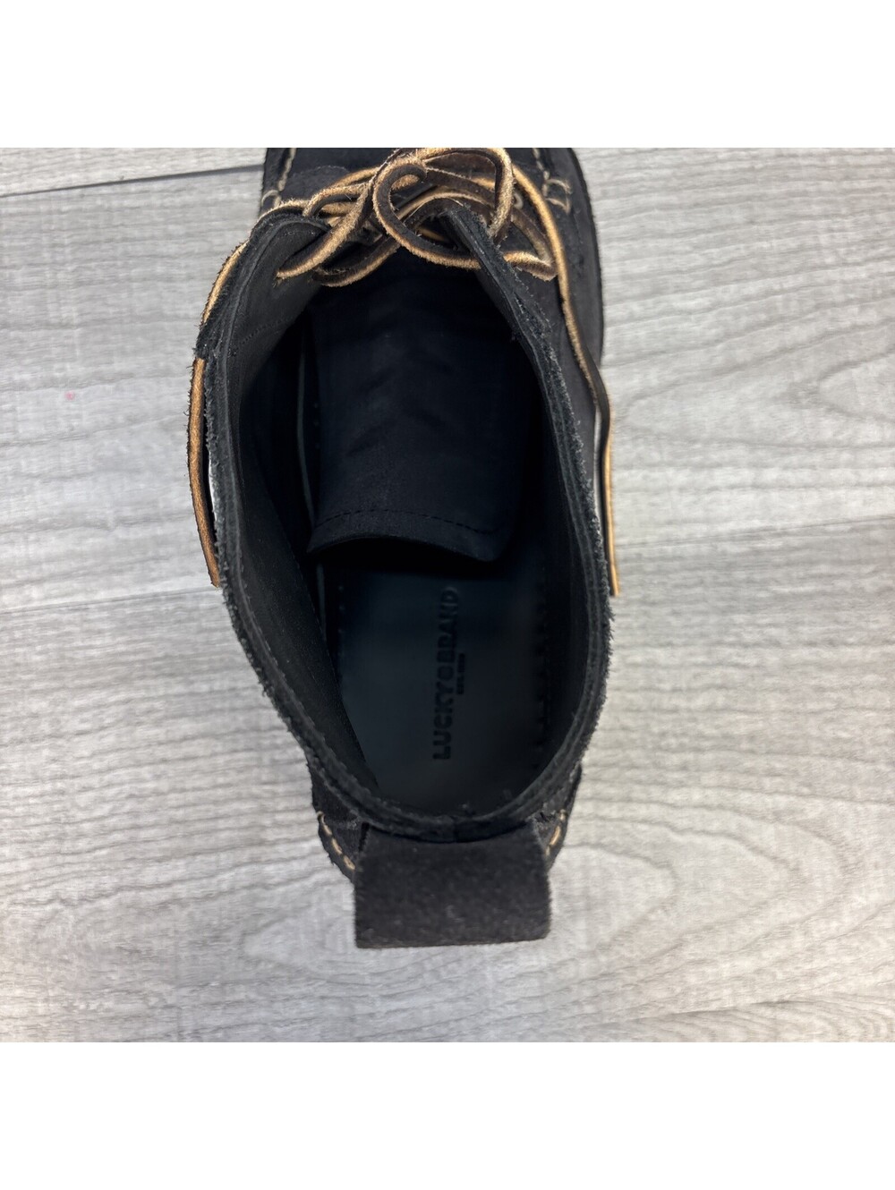 Lucky Brand Mens 11 Blue Suede Moc Toe Chukka Boots Ankle Shoes 10606 Size 11M - Picture 11 of 12